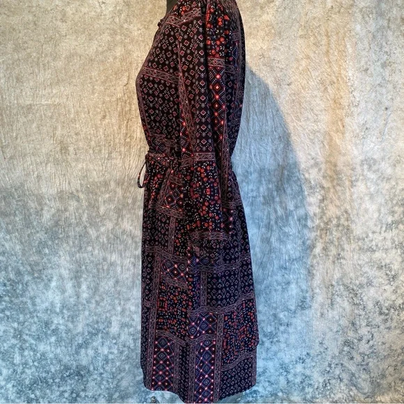 Loft Bohemian Black and Red Patterned dress with Tassels        size S - Picture 9 of 10